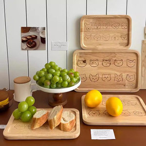 Bandeja de madera Yuanjin, diseño de dibujos animados con estampado de animales, rectangular, para mesa de comedor, bandejas decorativas de estilo moderno - Product Image 4