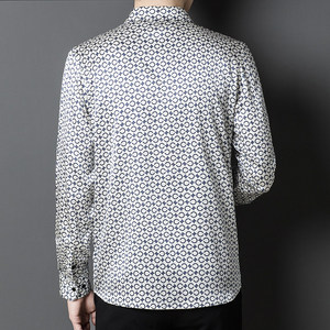 Chemise à manches longues en <span class=keywords><strong>soie</strong></span> de mûrier pour <span class=keywords><strong>homme</strong></span>, style chinois imprimé, col <span class=keywords><strong>carré</strong></span>, antibactérienne, décontractée et élégante pour l'été - Product Image 4