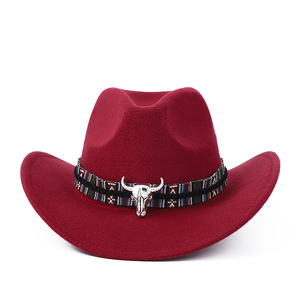 <span class=keywords><strong>Cappello</strong></span> da Cowboy occidentale alla moda con ampio bordo stile etnico spiaggia Sombrero personalizzabile - Product Image 4