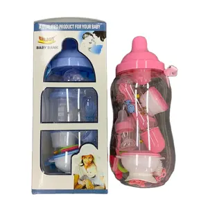 2022 hot selling Baby Feeding Bottle and toys set Milk Feeding Bottles baby bank feeder bank with brush set