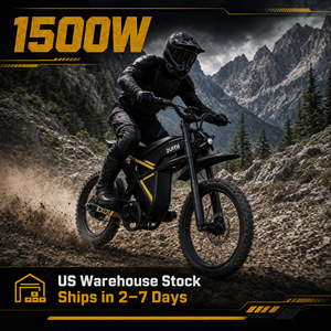 Moto électrique ZUMI 1500W 52V à double batterie, motocross tout-terrain pour adultes, vélo électrique avec roues de 19 pouces, fabricant OEM ODM, en stock aux États-Unis - Product Image 1