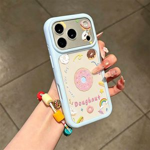 Funda de silicona 3D TPU con personajes de dibujos animados de donuts para iPhone 16 15 14 Plus, para iPhone 17 Pro Max, fundas de teléfono con diseño de comida rosa. - Product Image 6