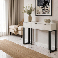 Table console moderne et élégante personnalisable avec cadre en métal MDF durable, hauteur réglable pour salon, entrée, hôtel, villa