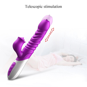 Masajeador de mano eléctrico con calefacción telescópica para clítoris, consolador <span class=keywords><strong>vibrador</strong></span> para lamer la lengua AV para orgasmo, Juguetes sexuales para mujer, Vagina - Product Image 4