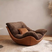 Fauteuil lounge moderne haut de gamme en cuir capitonné modulaire pour salon