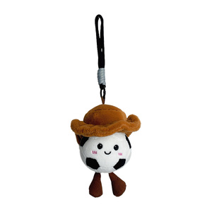 Porte-clés en peluche de football et de basketball, style dessin animé mignon, réaliste et amusant, en fibre de polyester, avec sac en maille, cadeau pour garçon - Product Image 5