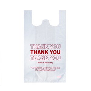 Wholesale Custom Plastic Bags with Vest Handle Carrier Grocery Thank You Bags for Business Use
