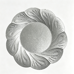 Assiette décorative vintage vieillie écologique irrégulière personnalisée en gros pour mariage et fête, or et argent - Product Image 1