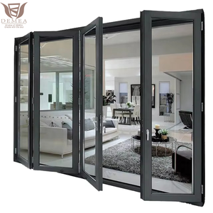 DEMEA Moderne Étanche Résidentiel Patio Balcon Porte En Aluminium Cadre Panneaux En Verre Trempé Extérieur Accordéon Porte Pliante - Product Image 1