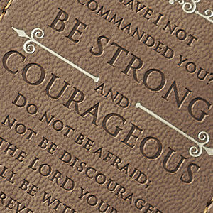 Marcador de Páginas de Cuero Sintético Marrón con Versículo Bíblico, Grabado en Relieve, Accesorio de Lectura Religiosa con Borla de Cordón - Product Image 2