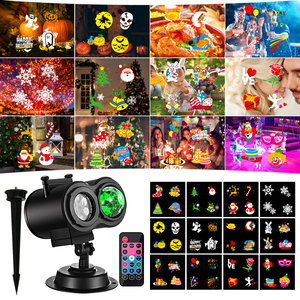 โปรเจคเตอร์ไฟฮาโลวีนในร่มและกลางแจ้ง 12 รูปแบบ โปรเจคเตอร์ฮาโลวีนคริสต์มาส โคมไฟกลางคืน โปรเจคเตอร์หิมะตกสำหรับวันหยุด - Product Image 2