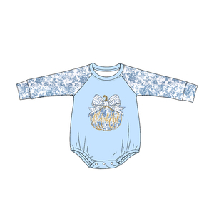 LR3038 Conjunto de pelele personalizado para bebés y niños, venta al por mayor, pelele de manga larga con estampado de vaca y leopardo cian, conjunto de pelele para niño - Product Image 3