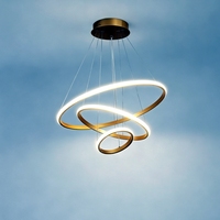 Lustre LED moderne à double anneau entrelacé, intensité variable, pour salle à manger, salon, décoration intérieure