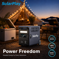 Solarplay 3600W LiFePO4 Stasiun Daya Portabel 3840Wh Generator Tenaga Surya UPS untuk Darurat Rumah dan RV Off Grid DE Stock