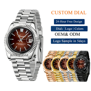 นาฬิกา Oem Mechanical <span class=keywords><strong>NH</strong></span> 35 ระบบกลไก  กระจกแซฟไฟร์  หน้าปัดแบบเข็ม  สายสแตนเลส  สำหรับหน้าปัดขนาด 36/39 มม. นาฬิกาแบบกำหนดเองสำหรับทุกเพศ - Product Image 1