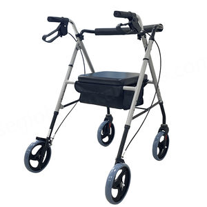 CA503SKD(Red) Factory Direct Sale Elderly & Disable Folding Rollator Walker <b>with</b> <b>Seat</b> <b>Walking</b> <b>Aid</b> - Product Image 5