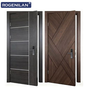 <span class=keywords><strong>Porte</strong></span> en bois massif pré-montée personnalisée Rogenilan, portes intérieures en bois brun pour appartements avec serrure - Product Image 5