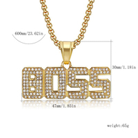 Nouvelle Mode Hip Hop En Acier Inoxydable Pendentif Collier pour Hommes Or Lettre Corde Chaîne À La Mode Bling Bling Bijoux pour Mariages