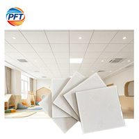 Placa de Techo Cuadrada Moderna de PVC, Ignífuga Clase A, Insonorizada, Impermeable, Resistente al Humo, 24x24 Pulgadas, para Uso Comercial y Residencial