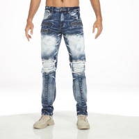 Pantalones vaqueros con recubrimiento lavado para hombre, ropa de calle personalizada, pantalones vaqueros de alta calidad
