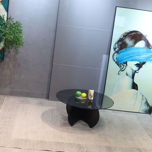 Gran oferta, mesa de centro redonda de diseño moderno, mesa de té de cristal gris, mesa de centro para sala de estar - Product Image 6