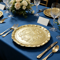Assiettes de présentation 50 pièces en PP incassable, style américain, durables, non toxiques, avec motifs floraux en relief complexes pour hôtels, mariages, fêtes