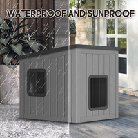ARRU Maison pour chat en plastique imperméable de haute qualité pour l'extérieur et l'intérieur