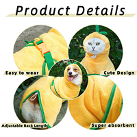 Peignoir d'Halloween en polaire corail absorbant, motif citrouille de dessin animé, pour animaux de compagnie, taille XS, pour petits chiens et chats