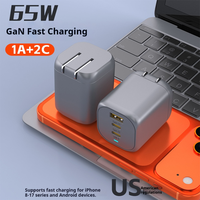 Chargeur 65W 45W Prise EU US Compatible avec Samsung Apple 17 Appareils de Charge 2C1A Multi-ports 1C1A Charge Rapide Tension Complète