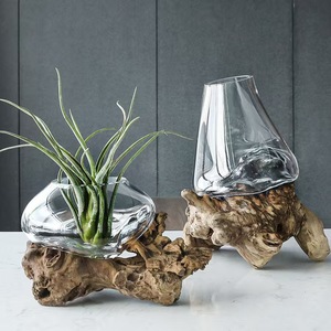 <span class=keywords><strong>Vase</strong></span> en <span class=keywords><strong>bois</strong></span> et verre effet verre fondu <span class=keywords><strong>sur</strong></span> <span class=keywords><strong>bois</strong></span> <span class=keywords><strong>flotté</strong></span> pour une visualisation à distance, style moderne, décoration créative de luxe léger pour la maison - Product Image 4