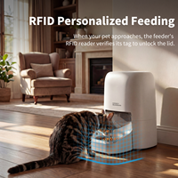 Distributeur de nourriture intelligent RFID pour animaux de compagnie avec collier connecté – Repas personnalisé activé par la puce, capacité 4,6 L pour le suivi de régime des chats et chiens