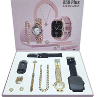 Montre connectée Kamisha A58 Plus, best-seller transfrontalier, avec fonction appel, GT4, et ensemble de bijoux exquis pour femme à motifs floraux