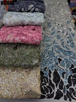 Tissu en maille de haute qualité avec appliques de dentelle perlée 3D modernes 2025 pour robes de mariée et sacs – Prix de gros