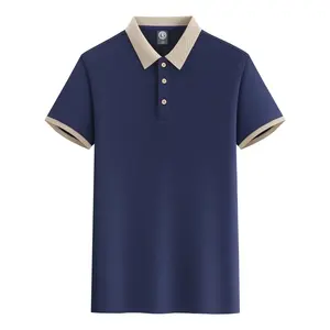 Commercio all'ingrosso 210g POLO in tessuto a maniche corte a maniche corte con colletto colorato largo alla moda - Product Image 1