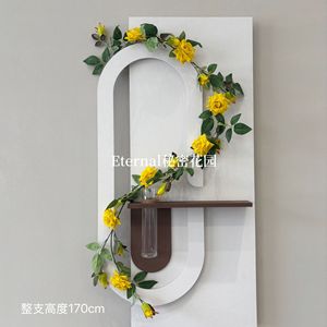 Roses artificielles jaunes grimpantes Secret Garden, fleurs en soie plastique, décorations de mariage en extérieur, décorations murales pour la maison - Product Image 3