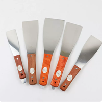 Couteau mélangeur d'encre en acier inoxydable avec manche en bois, spatule grattoir pour mélange d'encre et de peinture