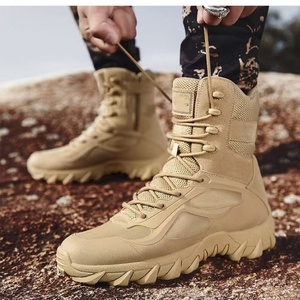 Botas Tácticas de Desierto Personalizables de Cuero y Goma Color Caqui/Negro para Entrenamiento al Aire Libre, Venta al Por Mayor Directa de Fábrica - Product Image 6