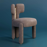 Tabouret de dressing en microfibre à gommage léger italien Tabouret de maquillage de salon design simple moderne Petit dossier Chaise de chambre à coucher