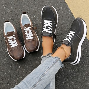 <span class=keywords><strong>Sneakers</strong></span> Casual da <span class=keywords><strong>Donna</strong></span> con Cerniera Laterale, Design con Lacci, Leggere e Comode, Suola Antiscivolo a <span class=keywords><strong>Zeppa</strong></span>, Scarpe da Passeggio per Uso Quotidiano - Product Image 6
