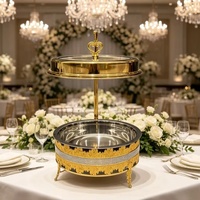 U.ray Nouveau Plateau de service suspendu pour buffet de restaurant, en acier inoxydable, isolé, maintien au chaud 4 heures, forme diamant, blanc doré