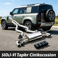 Tuyau d'échappement à soupape en acier inoxydable 304 haute performance pour Land Rover Defender 90/110 2020-2025 avec embouts en fibre de carbone