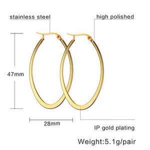 Boucles d'oreilles ovales en or enveloppé de vie Créole fantaisie Or Rose Prévenir les allergies Boucle d'oreille - Product Image 2