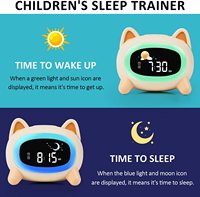 Reloj Despertador Digital LCD con Luz Nocturna LED y Simulación de Amanecer, Función de Repetición, Recargable, de Plástico, para Niños, Diseño Moderno