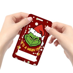 Cross-border foreign trade green monster Christmas hat easy-pull <b>buckle</b> retractable badge scroll Merry Christmas vertical card - Product Image 5