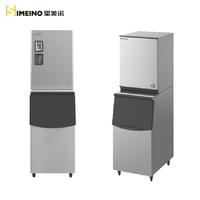 Machine à glaçons professionnelle haute capacité HAOCOOL à commande PLC, avec moteur et système de stockage de glaçons en forme de croissant refroidi par air