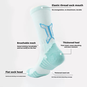 Calcetines de Baloncesto Profesionales para Jóvenes, de Alta Gama, Acolchados, de Compresión, Transpirables, de Secado Rápido y Absorción de Humedad, al por Mayor - Product Image 5