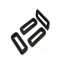 Attache de sangle en plastique noir antidérapant, rectangulaire et arrondi, avec boucle pour sac à dos, bagages et accessoires de sangle.