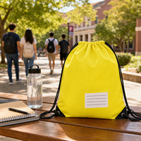 Sac à dos CODOBON à cordon de serrage, en polyester, jaune, grand format, classique, pour la gym, le sport et le quotidien, vente en gros, personnalisable