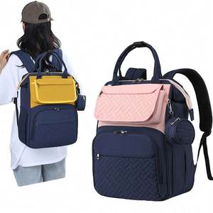 Custom Large Capacity Luxury <b>Vegan</b> Leather Diaper <b>Backpack</b> Multi-Function Travel <b>Backpack</b> with Vintage Style Fashionable Stylish - Product Image 4