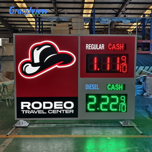 Stations d'essence de <span class=keywords><strong>prix</strong></span> <span class=keywords><strong>du</strong></span> gaz numérique affiche les stations de remplissage de signalisation électronique lettres de canal panneaux de monument de pylône - Product Image 4